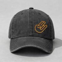 Product Shocker Hand Embroidered Washed Dad Hat, Vintage Distressed Cotton Cap, Minimalist Line Art Snapback Style, Streetwear Casual Baseball Hat, Low Profile Adjustable Cap For Men Women