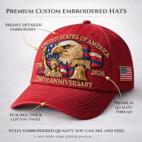 Product America 250th: 1776–2026 Commemorative Hat – Limited Patriotic Embroidered Edition (Red)