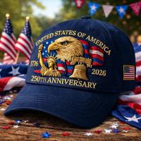 Product America 250th: 1776–2026 Commemorative Hat – Limited Patriotic Embroidered Edition (Navy)