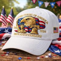 Product America 250th Commemorative Patriotic Hat – 1776–2026 Edition (White)