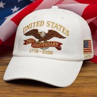 Product United States 250th Anniversary Embroidered Dad Cap, 1776–2026 Eagle Hat
