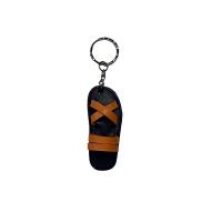 Product Handmade Recycled Tire Mini Sandal Keychain Set (2pcs) – Orange‑Brown MK006